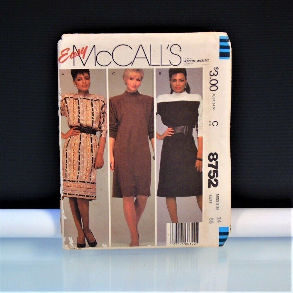 Vintage 1983 McCall's 8752 Dress Sewing Pattern